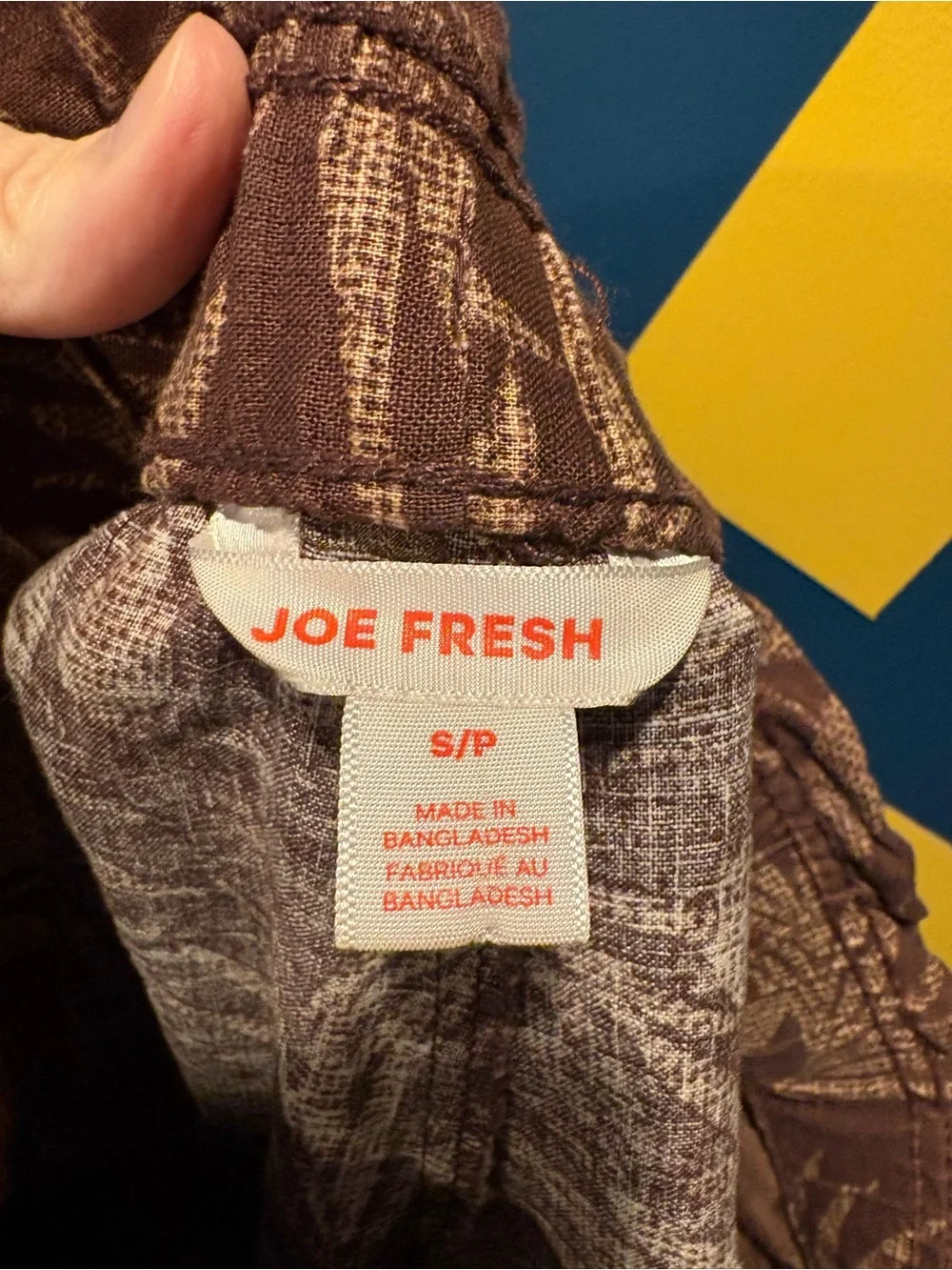 Joe Fresh Chocolate Brown Leaf Print 5